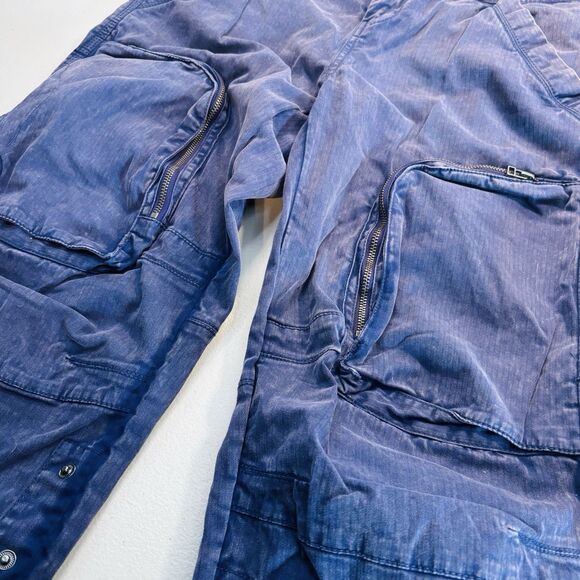 We The Free Can't Compare Slouch Pants Womens XS  Zip Pockets Buckle Cargo Blue - Picture 6 of 16